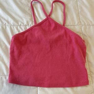 zara ribbed high neck crop top